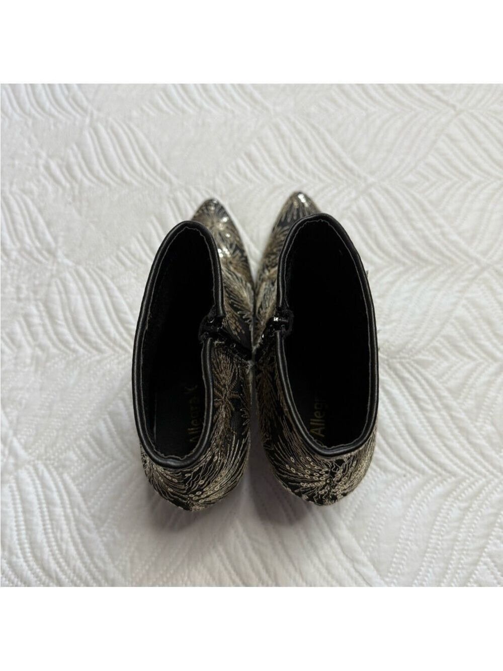 Allegra K Women’s Black & Gold Sequin Ankle Boots. Size 11 - Picture 5 of 9